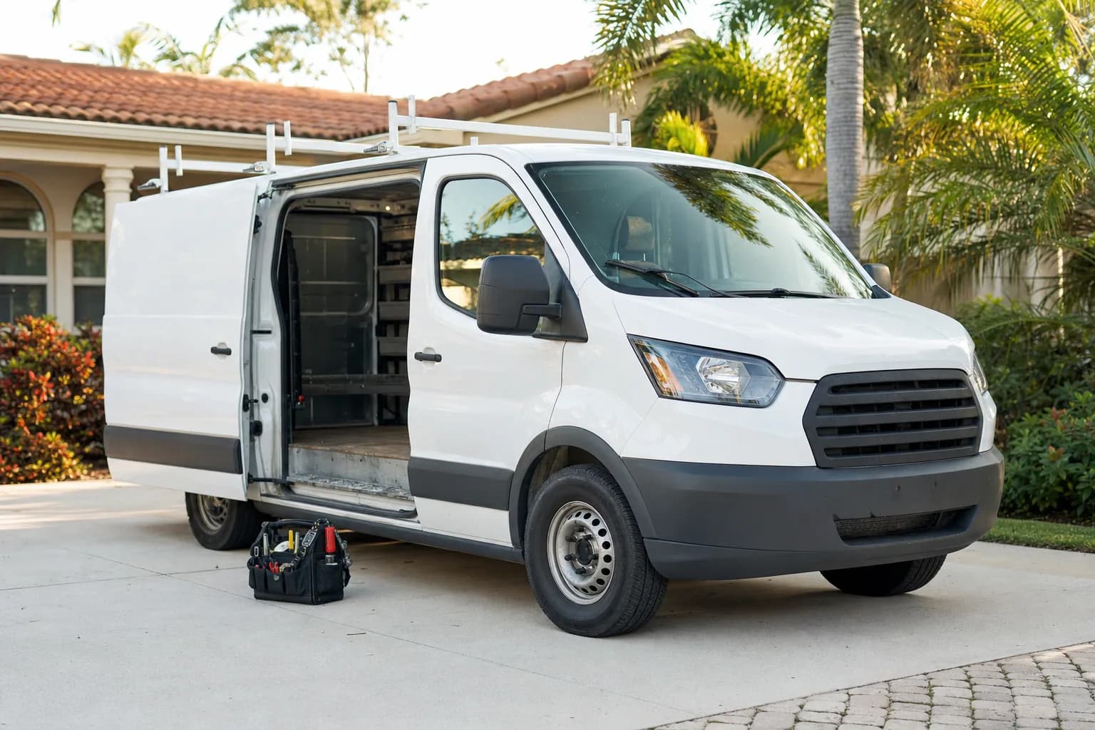 A Jax Appliance Pros service van in a Jacksonville driveway